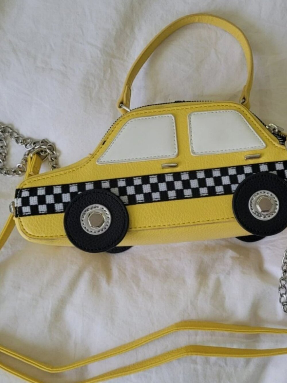 NY Taxi Cute Yellow Hand Bag with Shoulder Bag Strap YELLOW TAXI Excellent - Picture 4 of 10